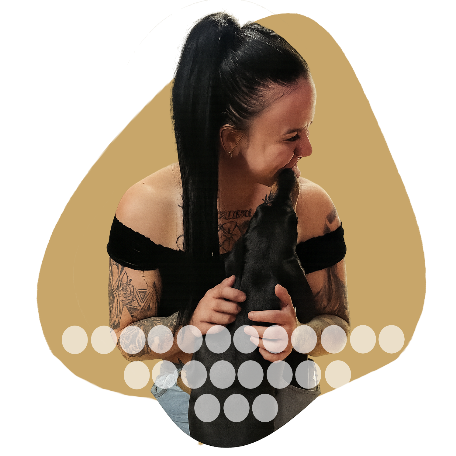 Claudia avec le chien de son ami